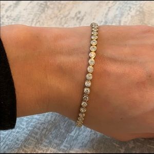 Gold Plated Lolo Brand cubic zirconia bangle bracelet (over sterling silver)